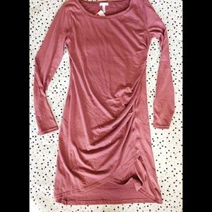 NWT LEITH Pink Long Sleeve Bodycon Ruched Dress
